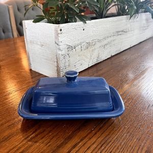 Fiesta Extra Large Covered Butter Dish Lapis Blue
